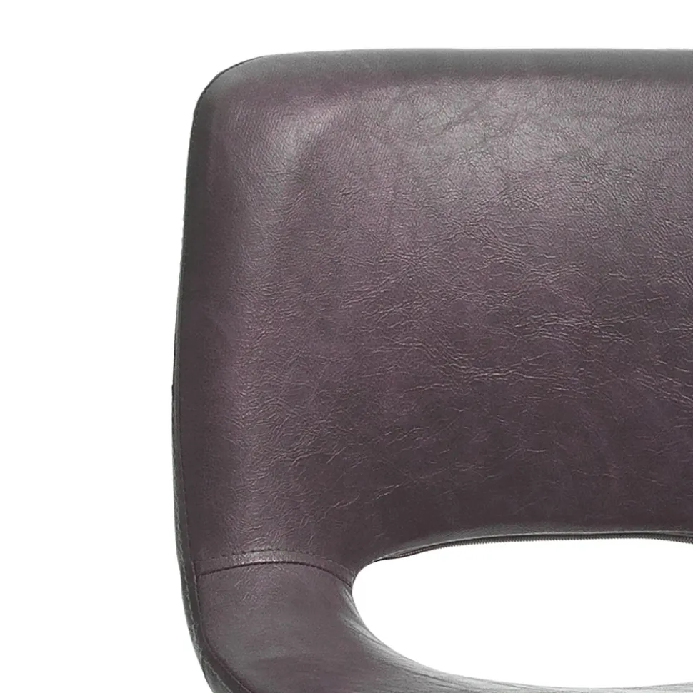 Sgabello Alto da Cucina in Pelle Sintetica e Metallo Nero 2 Pezzi - Yuri