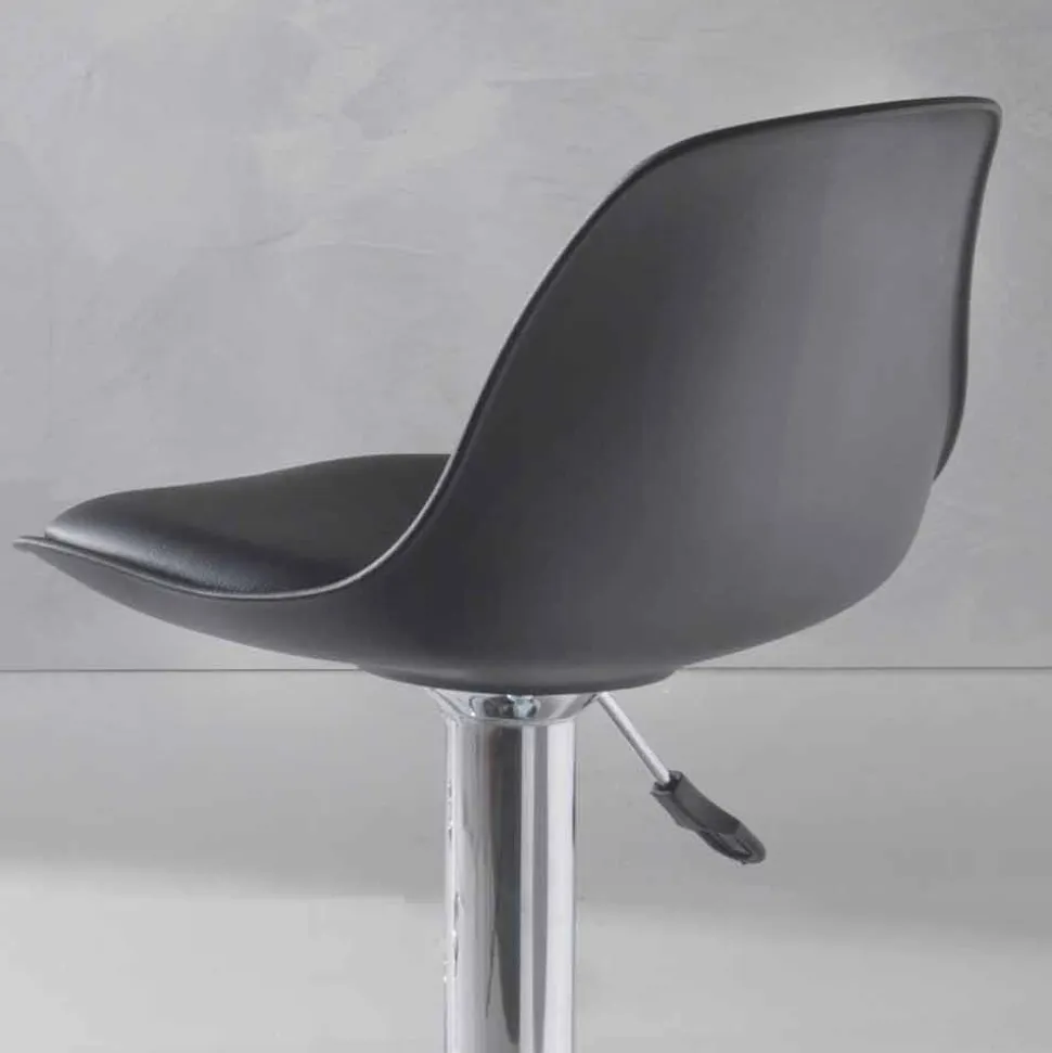 Sgabello Alzabile in Ecopelle dal Design Moderno - Rosa