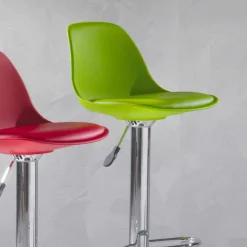 Sgabello Alzabile in Ecopelle dal Design Moderno - Rosa