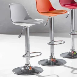 Sgabello Alzabile in Ecopelle dal Design Moderno - Rosa