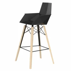 Sgabello Bar con Braccioli in Legno e Plastica Vari Colori - Faz Wood by Vondom
