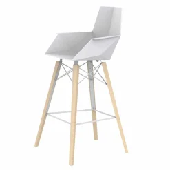 Sgabello Bar con Braccioli in Legno e Plastica Vari Colori - Faz Wood by Vondom