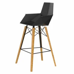 Sgabello Bar con Braccioli in Legno e Plastica Vari Colori - Faz Wood by Vondom