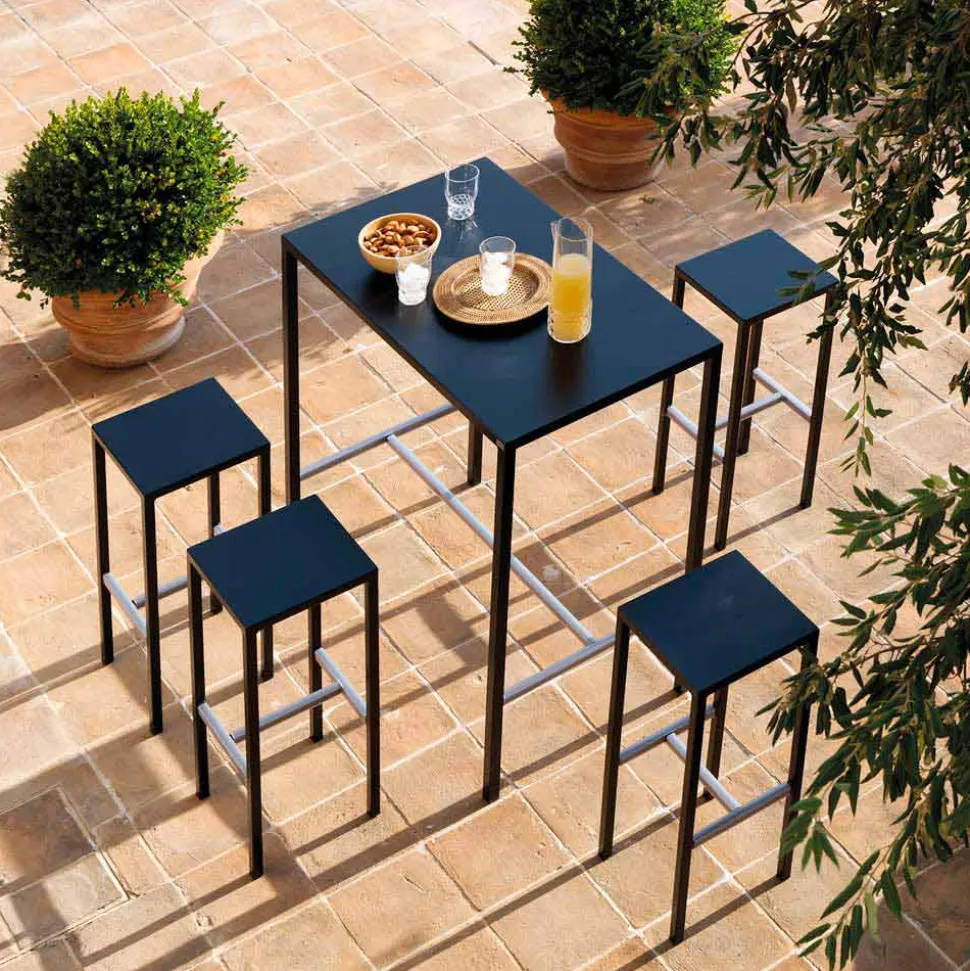Sgabello Bar da Esterno in Metallo Verniciato a Polvere Made in Italy - Meone