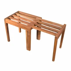 Sgabello Basso Allungabile in Legno di Teak Finitura Naturale - Pomino