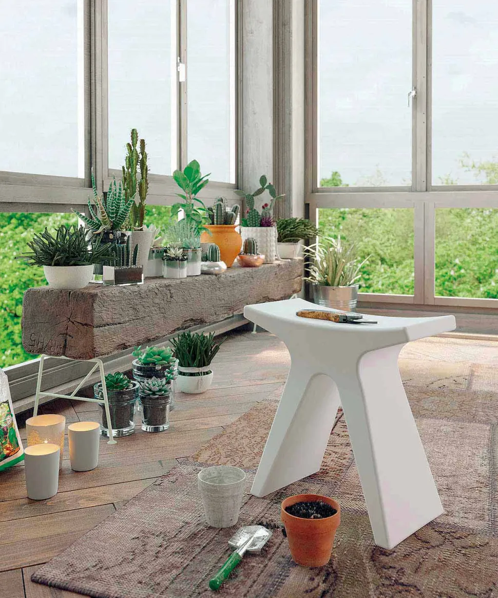 Sgabello Basso da Esterno di Design in Polipropilene Made in Italy - Prue