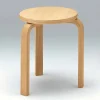 Sgabello Basso Impilabile in Legno di Faggio Naturale Made in Italy - Cassiopea