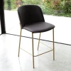 Sgabello con Base in Metallo e Seduta in Ecopelle Made in Italy - Edera