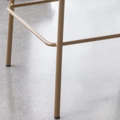 Sgabello con Base in Metallo e Seduta in Ecopelle Made in Italy - Edera