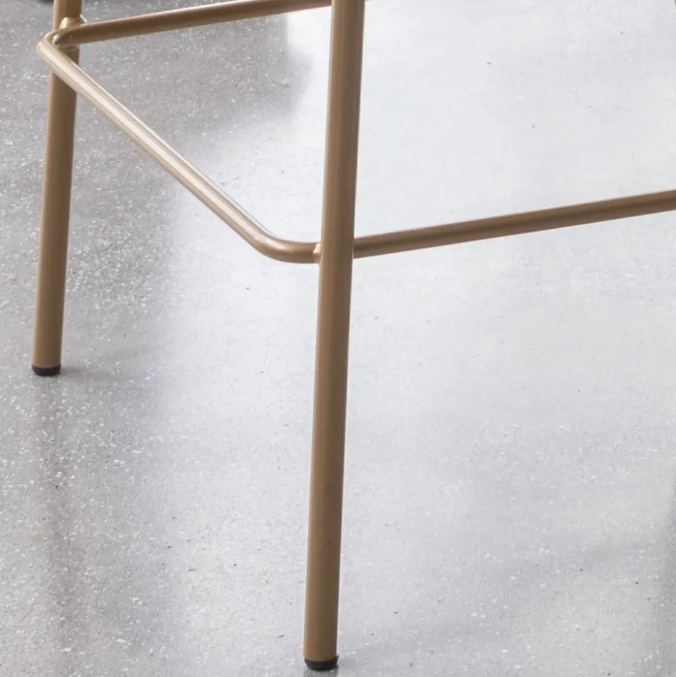 Sgabello con Base in Metallo e Seduta in Ecopelle Made in Italy - Edera