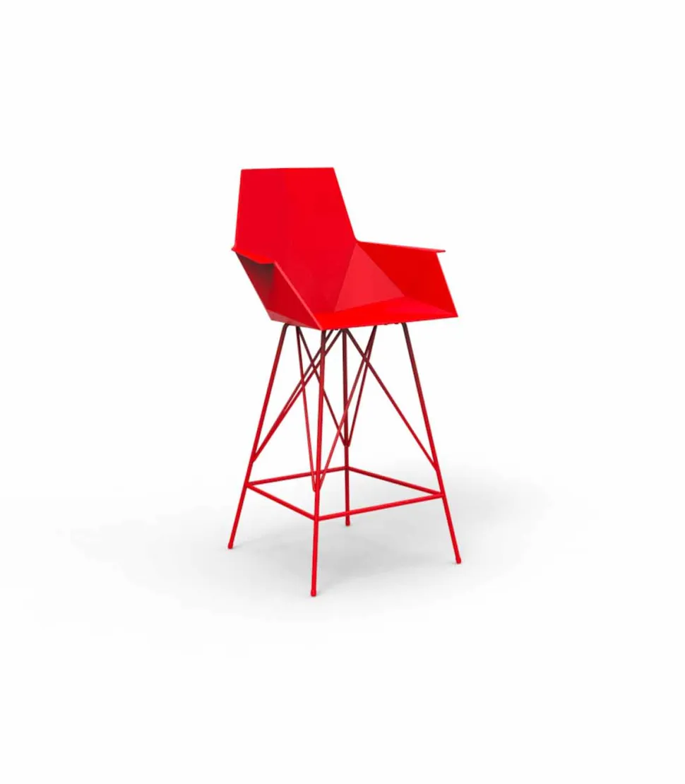 Sgabello con braccioli da giardino Faz Vondom, H 102 cm,design moderno, 4 pezzi