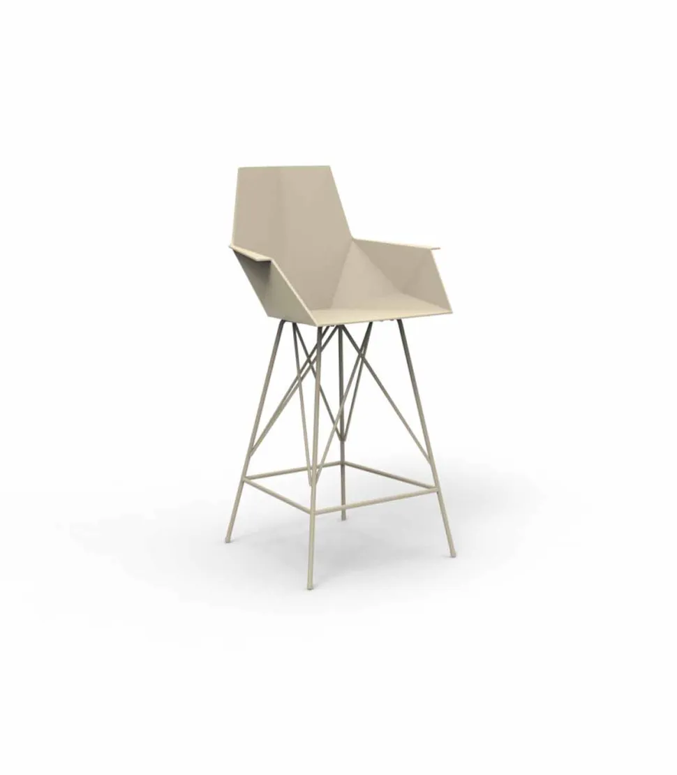 Sgabello con braccioli da giardino Faz Vondom, H 102 cm,design moderno, 4 pezzi