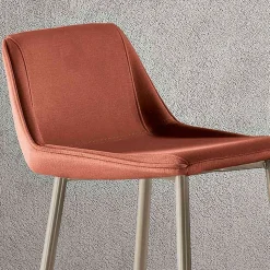 Sgabello con Gambe in Metallo e Seduta Monoscocca in Tessuto Made in Italy - Hinata