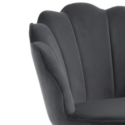 Sgabello con Seduta Imbottita Rivestita in Tessuto - Silicio