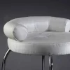 Sgabello con Struttura in Acciaio e Seduta in Tessuto Made in Italy - Varsavia