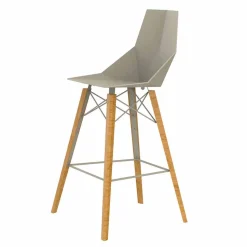 Sgabello da Bar per Interni in Legno e Plastica Vari Colori - Faz Wood by Vondom