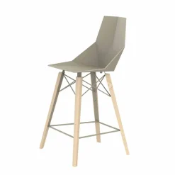 Sgabello da Cucina Design in Legno e Plastica Vari Colori - Faz Wood by Vondom