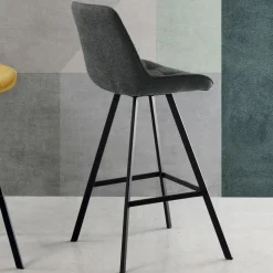 Sgabello da Cucina Imbottito con Struttura in Metallo 2 Pezzi - Raggia