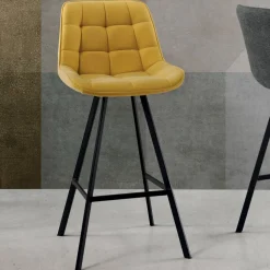 Sgabello da Cucina Imbottito con Struttura in Metallo 2 Pezzi - Raggia