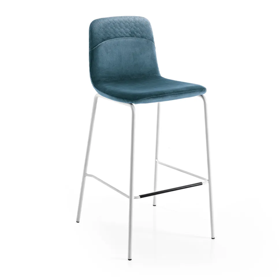 Sgabello da Cucina in Velluto Colorato Design Moderno e Elegante - Bizet