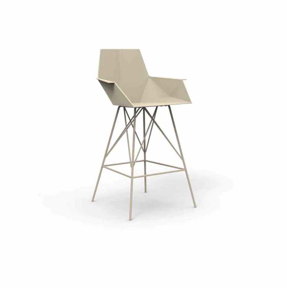 Sgabello da esterno con braccioli H 111 cm Faz Vondom in polipropilene, 4 pezzi