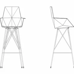 Sgabello da esterno con braccioli H 111 cm Faz Vondom in polipropilene, 4 pezzi