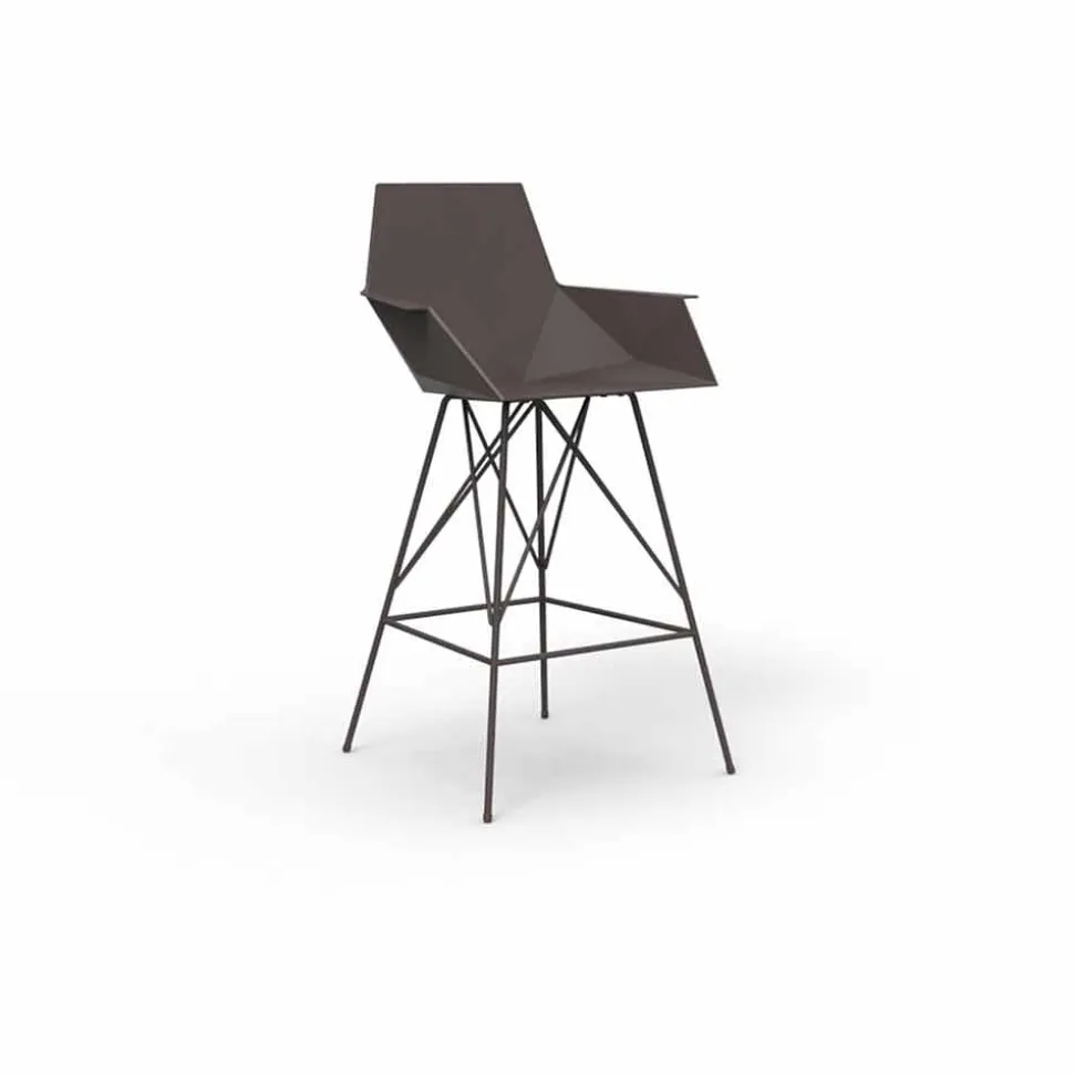 Sgabello da esterno con braccioli H 111 cm Faz Vondom in polipropilene, 4 pezzi