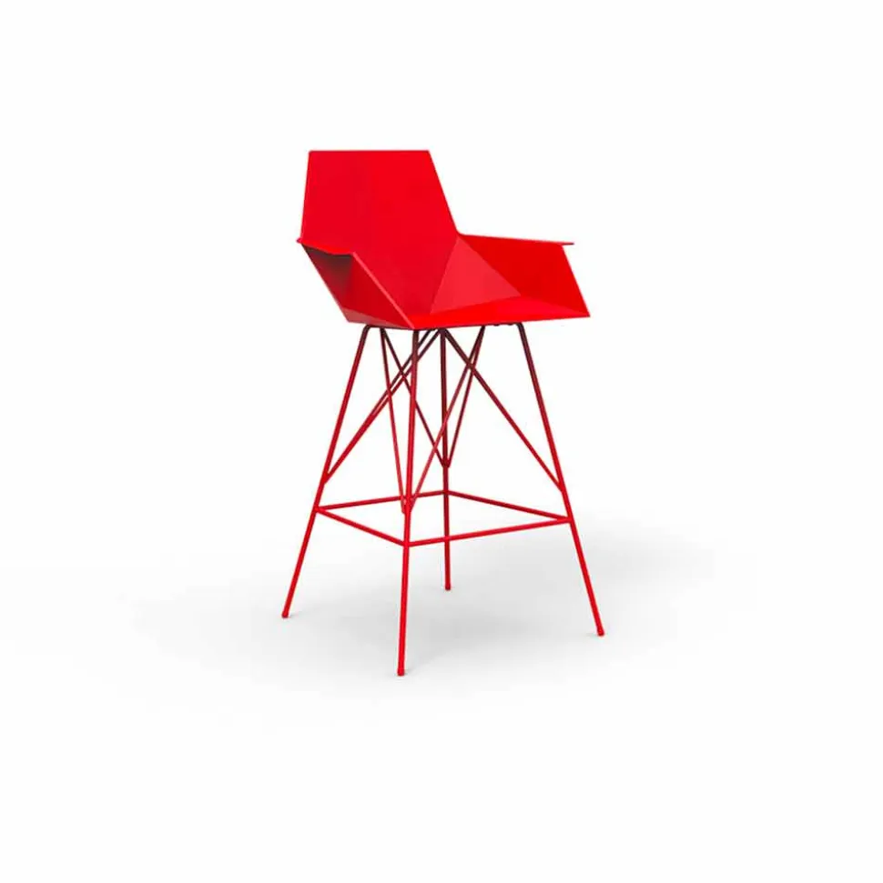 Sgabello da esterno con braccioli H 111 cm Faz Vondom in polipropilene, 4 pezzi