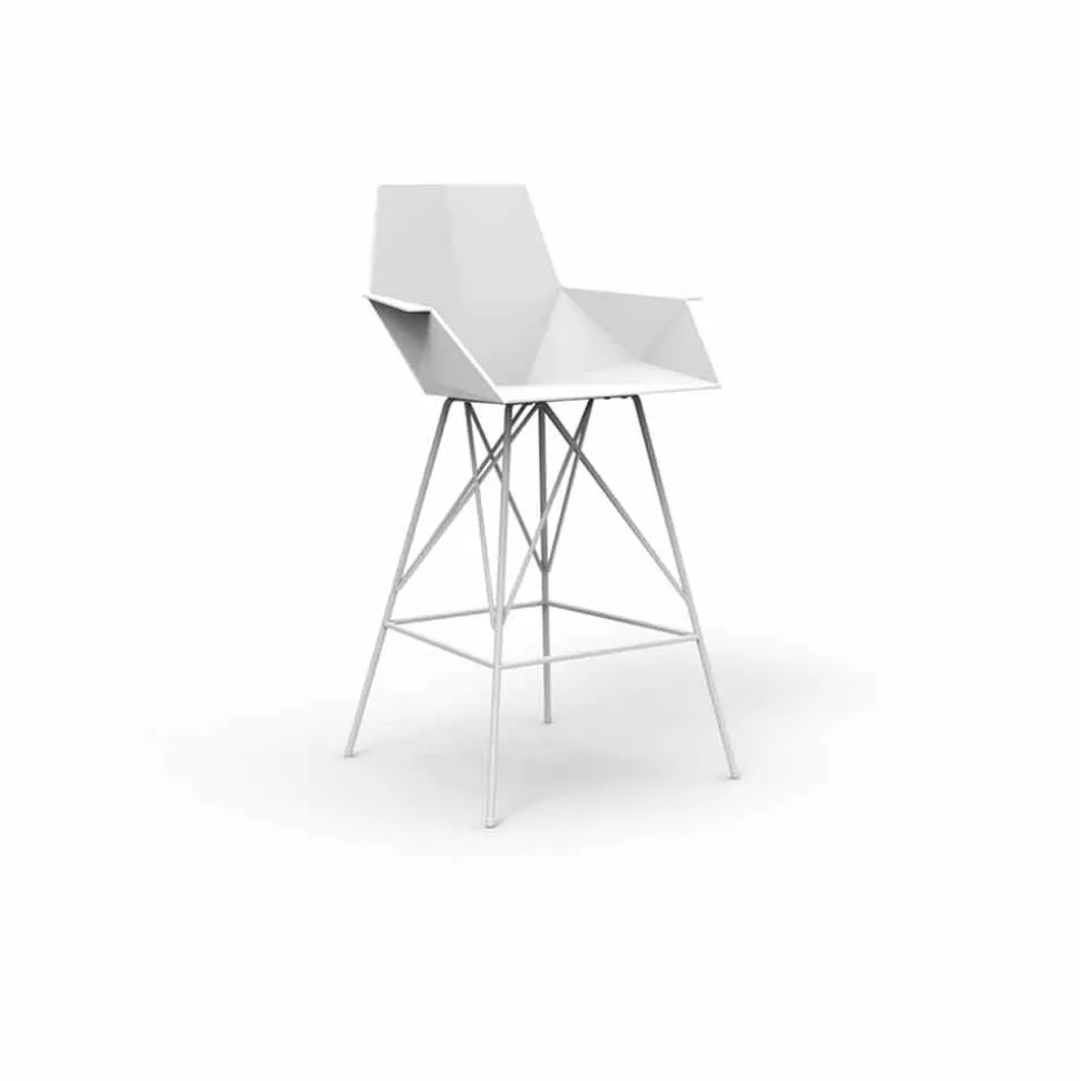 Sgabello da esterno con braccioli H 111 cm Faz Vondom in polipropilene, 4 pezzi