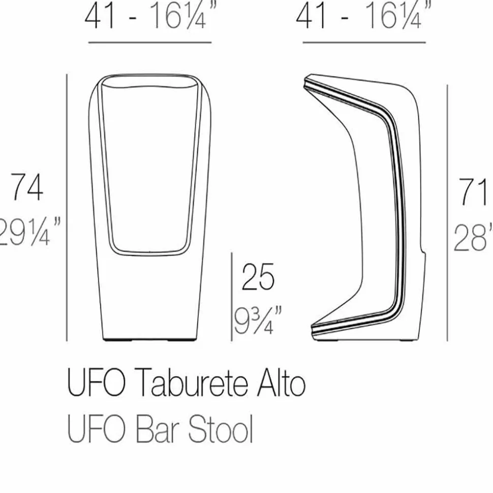 Sgabello da esterno di design moderno Ufo by Vondom in polietilene
