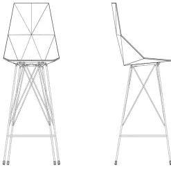 Sgabello da esterno H 102 cm Faz by Vondom in polipropilene e acciaio, 4 pezzi