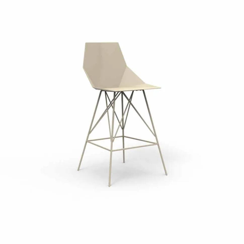 Sgabello da esterno H 111 cm Faz by Vondom in polipropilene e acciaio, 4 pezzi