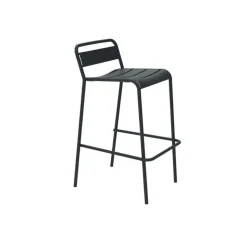 Sgabello da Esterno Impilabile in Metallo Zincato Made in Italy - Amina