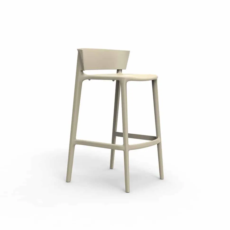 Sgabello da esterno moderno H 95 cm Africa by Vondom, in polipropilene, 4 pezzi