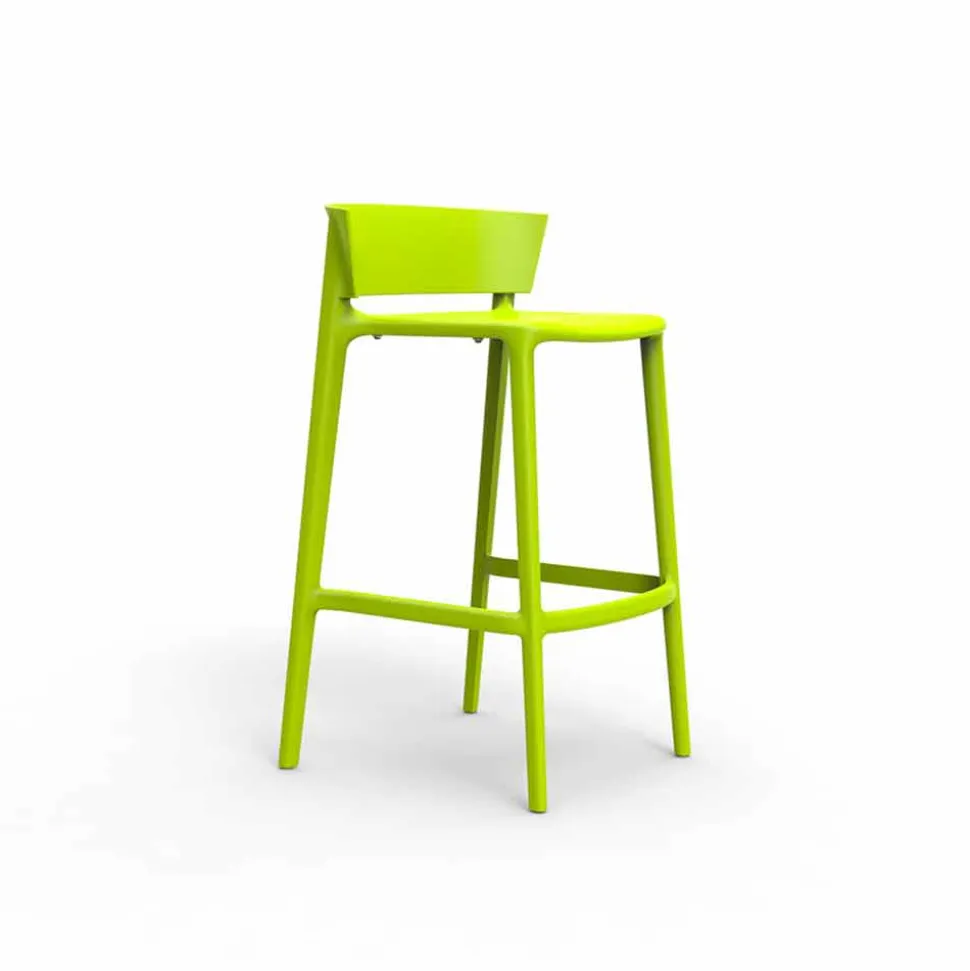 Sgabello da esterno moderno H 95 cm Africa by Vondom, in polipropilene, 4 pezzi