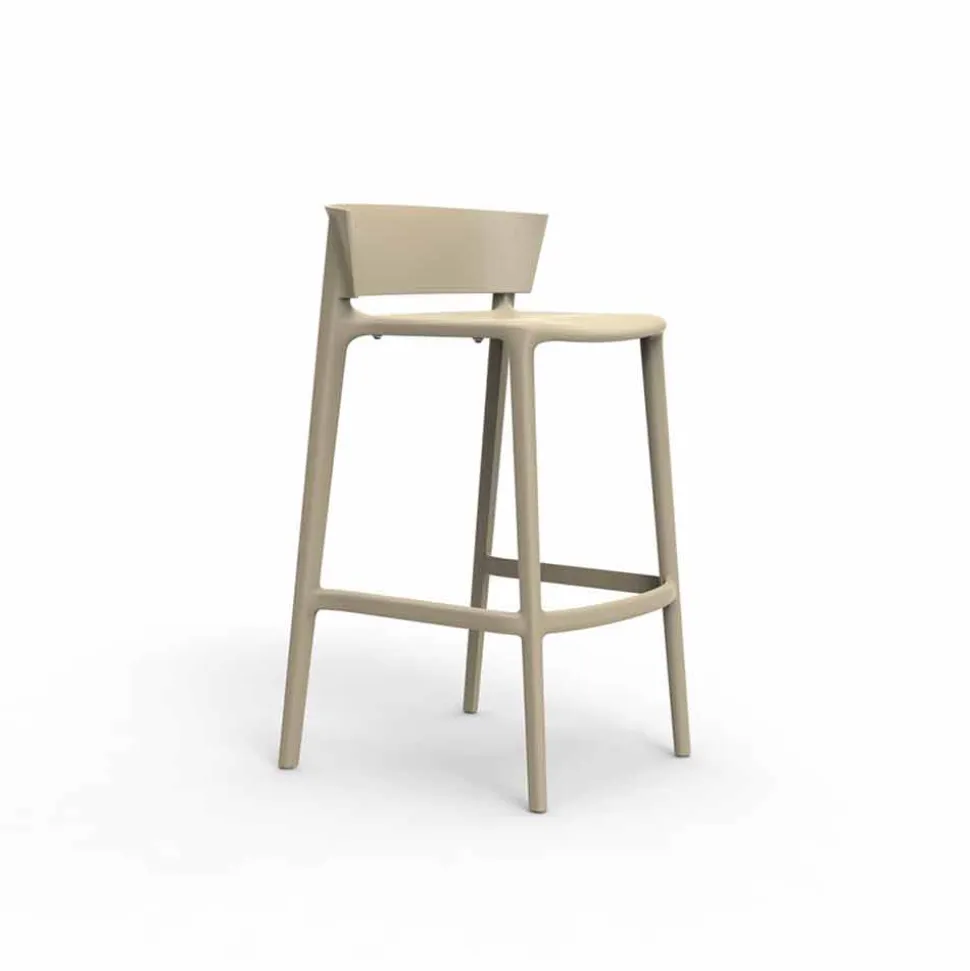 Sgabello da esterno moderno H 95 cm Africa by Vondom, in polipropilene, 4 pezzi