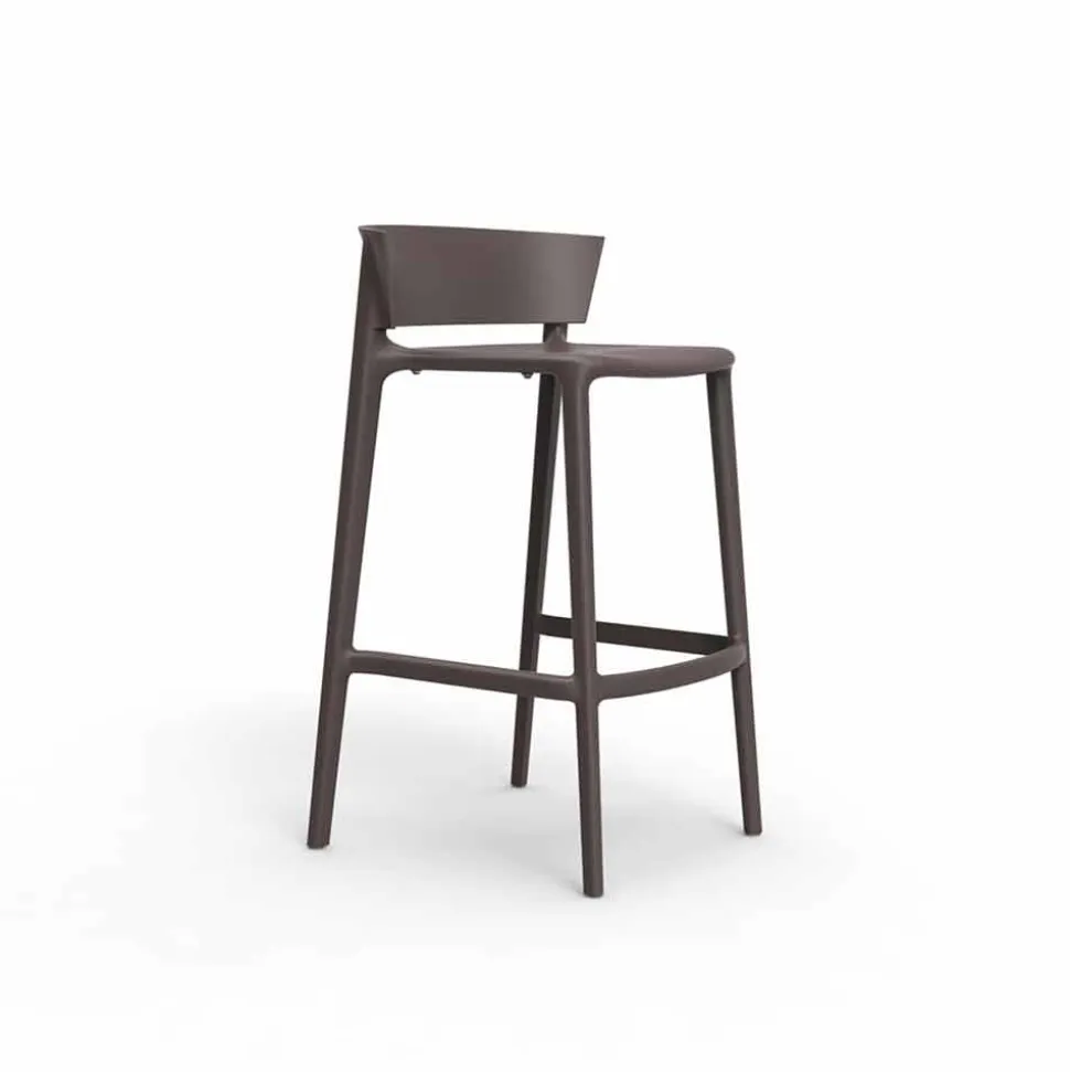 Sgabello da esterno moderno H 95 cm Africa by Vondom, in polipropilene, 4 pezzi