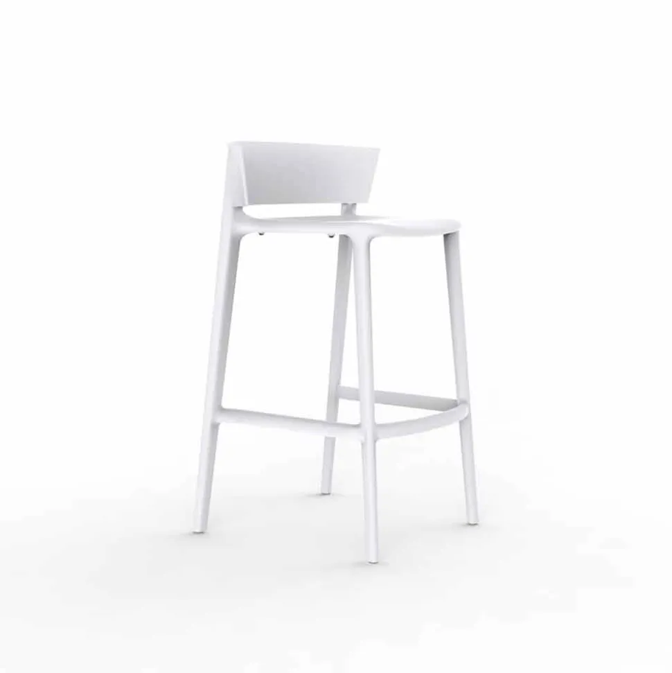 Sgabello da esterno moderno H 95 cm Africa by Vondom, in polipropilene, 4 pezzi