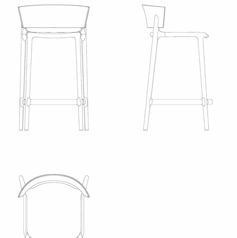 Sgabello da giardino Africa Vondom in polipropilene H 85 cm, di design, 4 pezzi