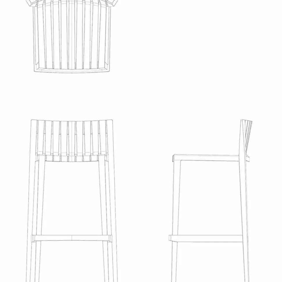 Sgabello da giardino impilabile H 97 cm in polipropilene Vondom Spritz, 4 pezzi