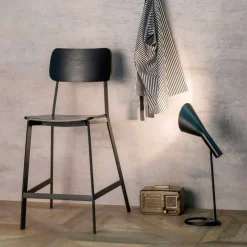 Sgabello dal design moderno H 97 cm Elmas, in legno e metallo
