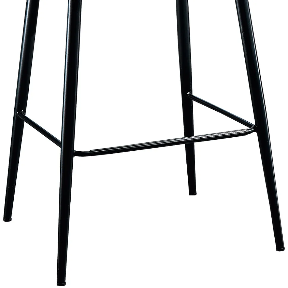 Sgabello da Salotto Design in Tessuto con Bordino e Metallo Antracite - Scarat