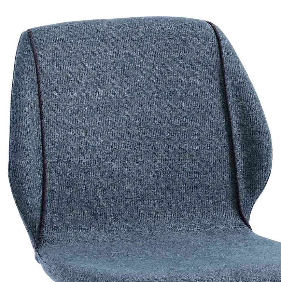 Sgabello da Salotto Design in Tessuto con Bordino e Metallo Antracite - Scarat