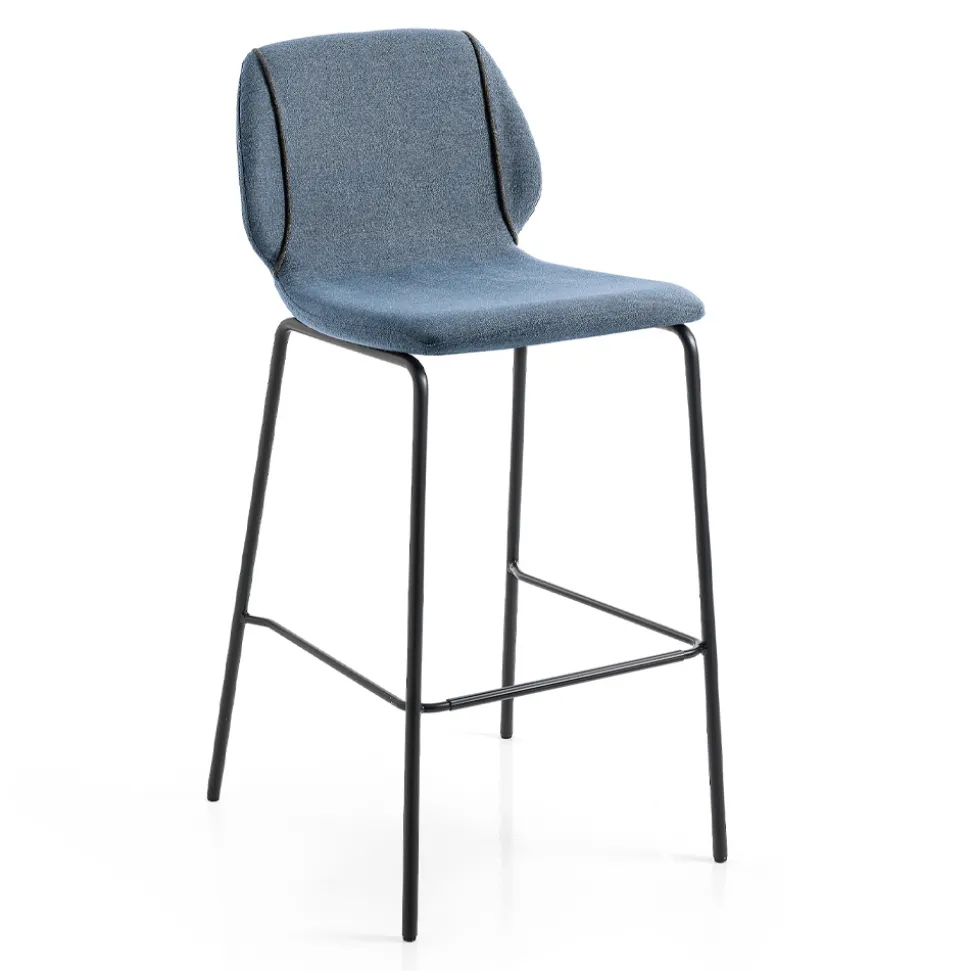 Sgabello da Soggiorno Design Moderno Elegante in Tessuto con Bordino - Scarat