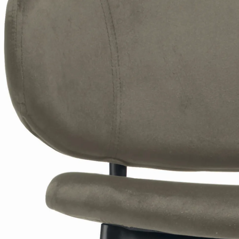 Sgabello da Soggiorno Realizzato in Acciaio e Velluto Made in Italy - Rimini