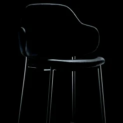Sgabello da Soggiorno Realizzato in Acciaio e Velluto Made in Italy - Rimini