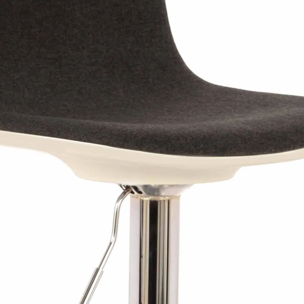 Sgabello Design con Alzata a Gas in Tessuto e Metallo Cromato, 2 Pezzi - Cromo