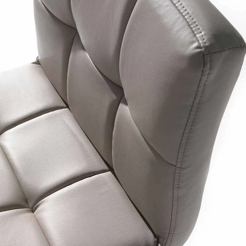 Sgabello Design Moderno Alzabile, Sedile in Ecopelle - Delfina