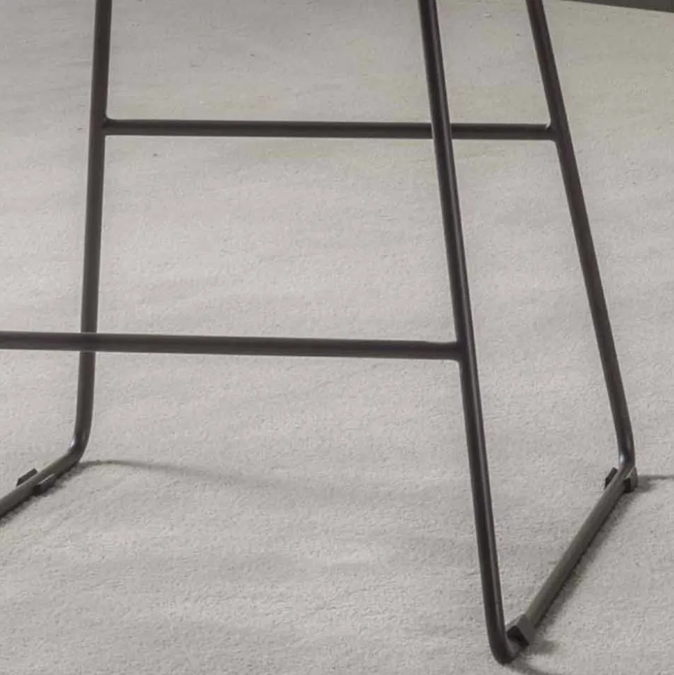 Sgabello Design Moderno in Ecopelle con Base a Slitta - Ines