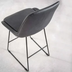 Sgabello Design Moderno in Ecopelle con Base a Slitta - Ines